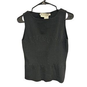 Choice Rhinestone Zigzag Design Sleeveless Knit Tank Top Size L Casual Comfy